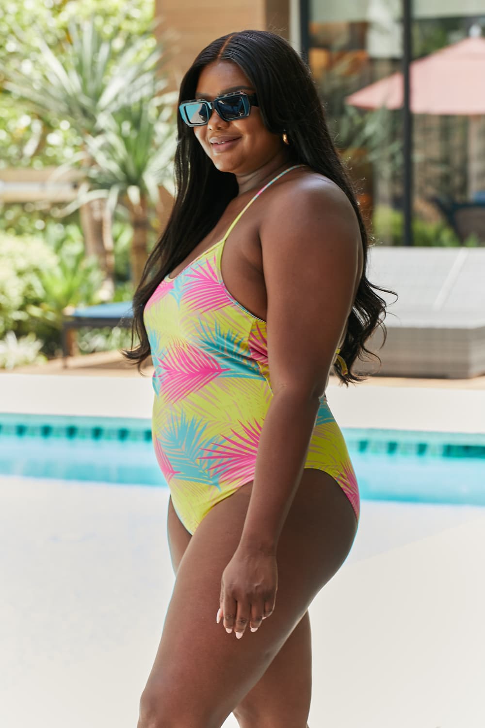 Marina West Swim High Tide One-Piece in Multi Palms-Soul Flow Apparel