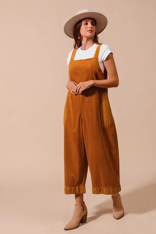SO ME Corduroy Overalls Jumpsuit-Soul Flow Apparel