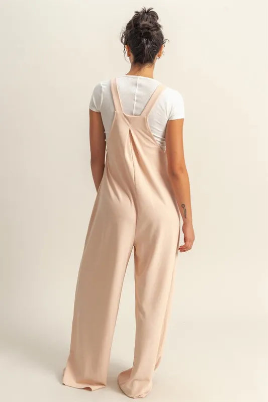 HYFVE Pleated Detail Front Pocket Wide Strap Overalls-Soul Flow Apparel