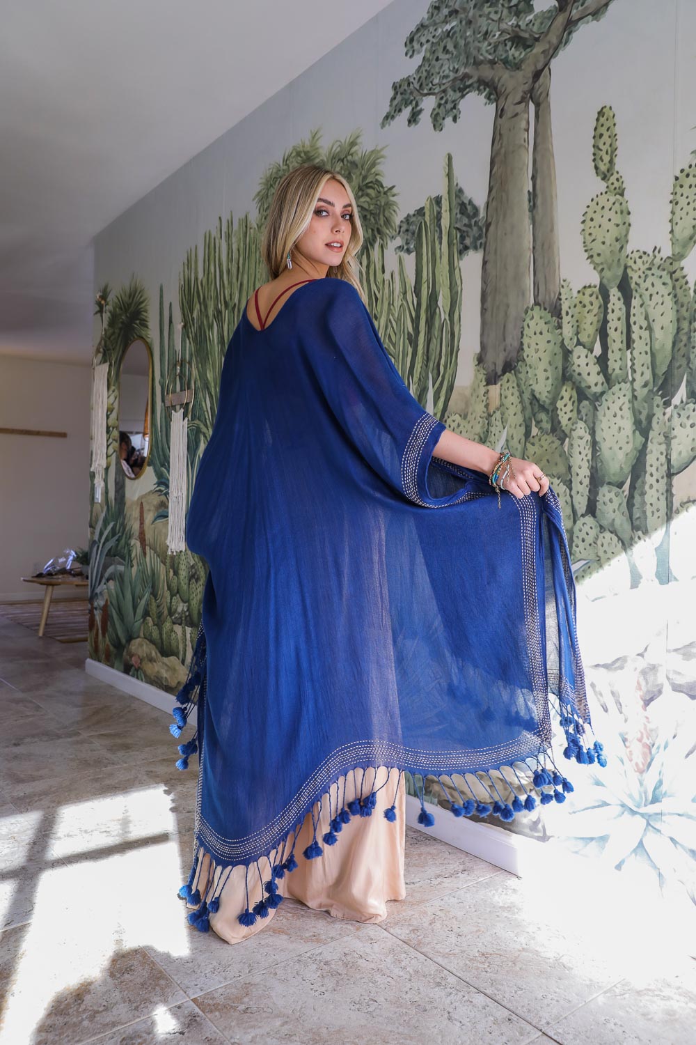 Longline Tassel Border Kimono – Chic & Breezy