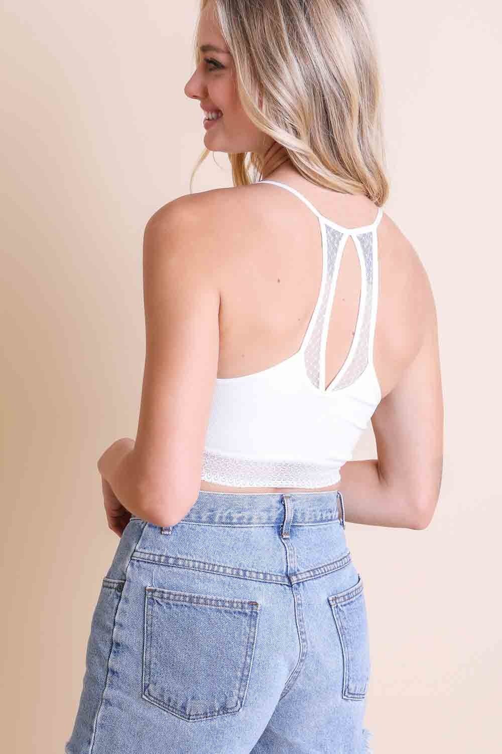 Seamless Polkadot Lace Trim Bralette-Soul Flow Apparel