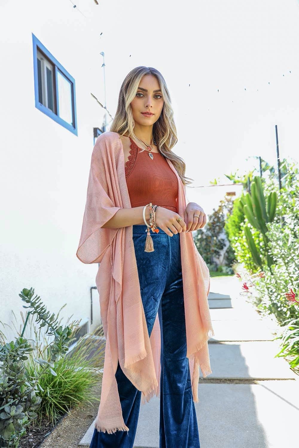 Diamond Embroidered Kimono-Soul Flow Apparel