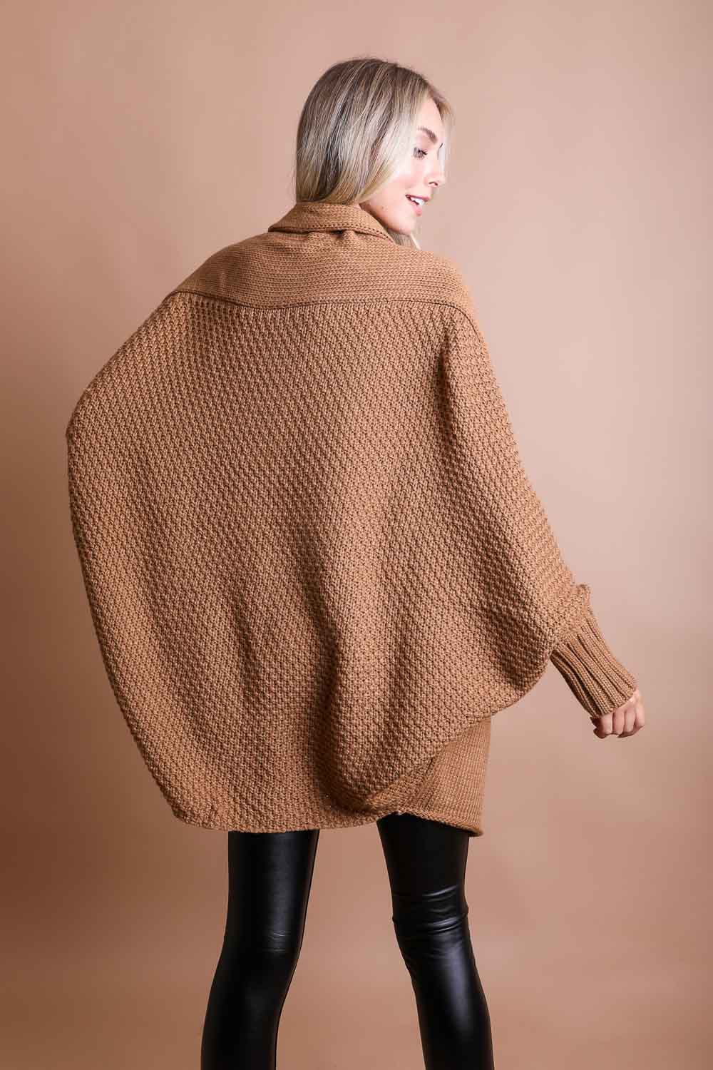 Cuddly Bat Sleeve Knit Cardigan-Soul Flow Apparel