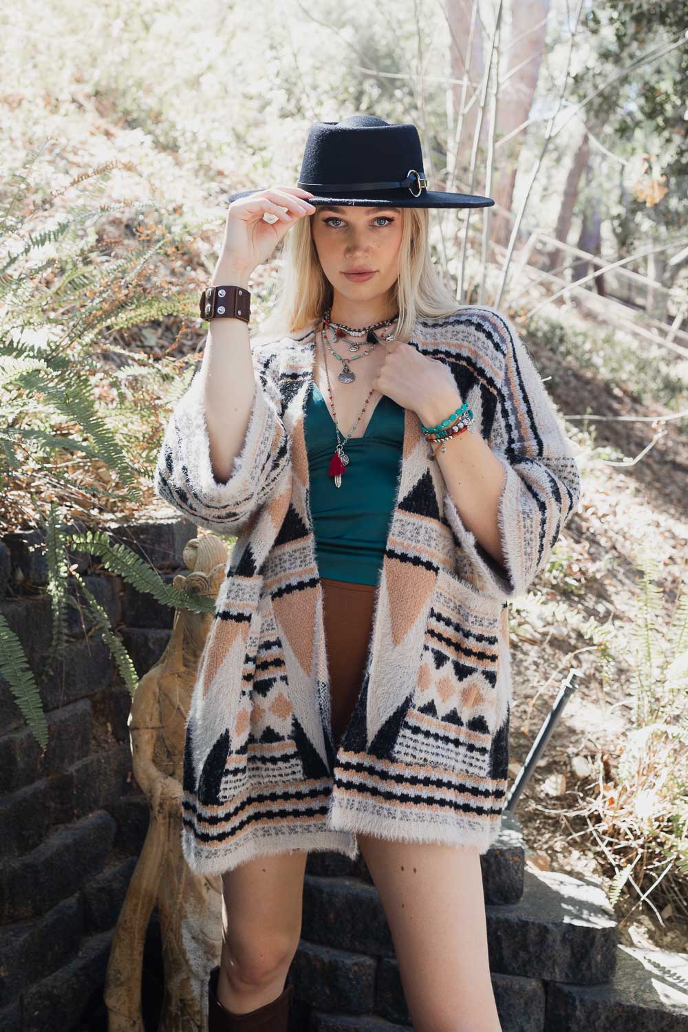 Aztec Dreams Faux Hair Pocket Ruana-Soul Flow Apparel