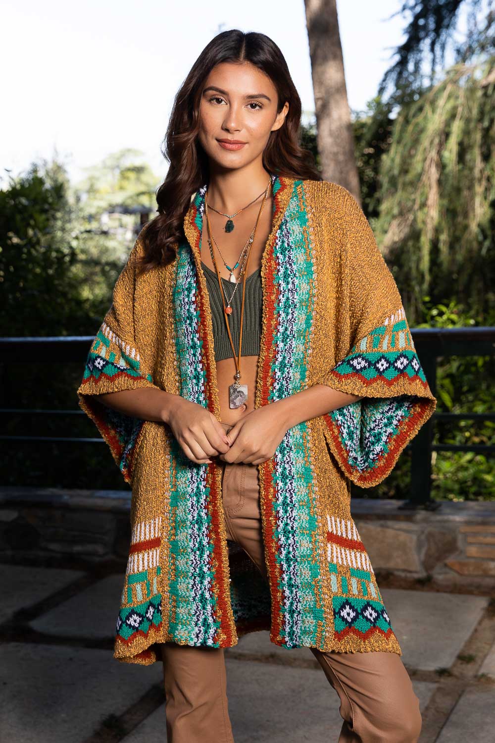 Kachina Tapestry Knit Cardigan Ruana-Soul Flow Apparel