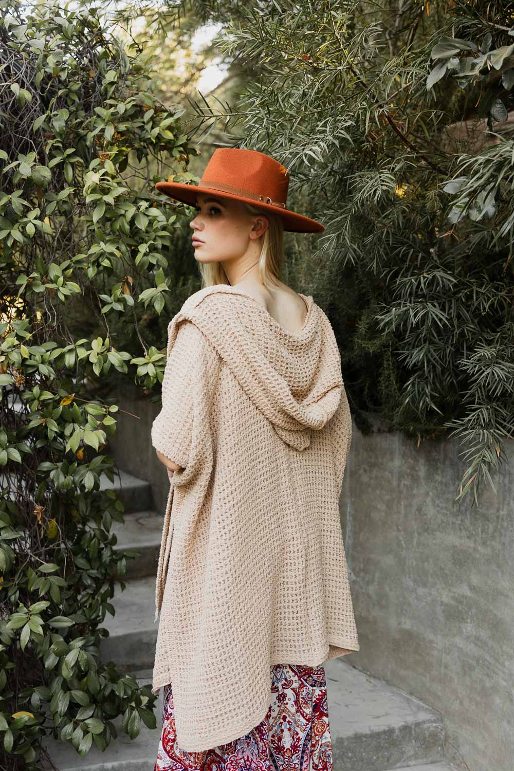 Cozy Soft Waffle Hooded Ruana-Soul Flow Apparel