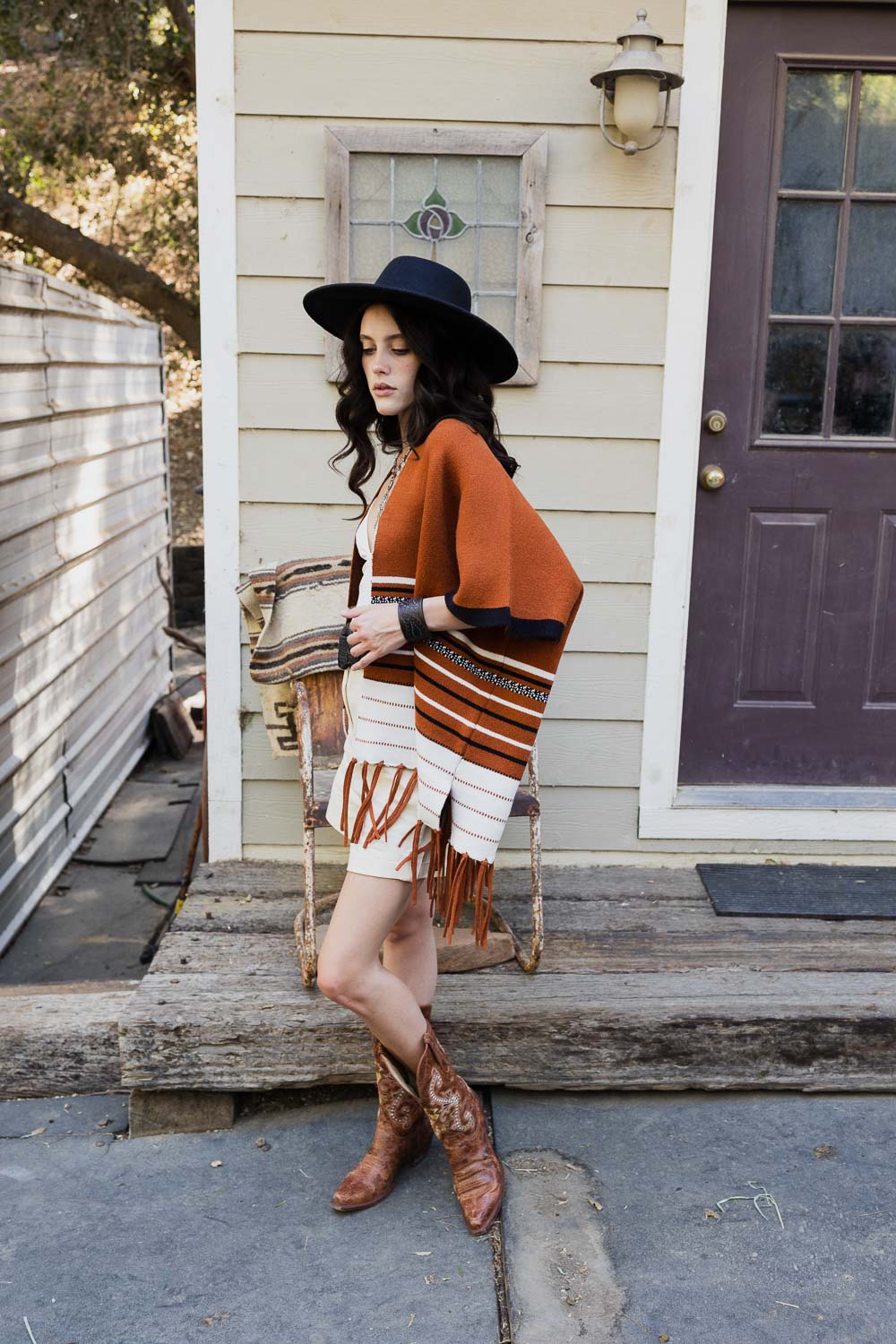 Western Luxe Fringed Ruana-Soul Flow Apparel