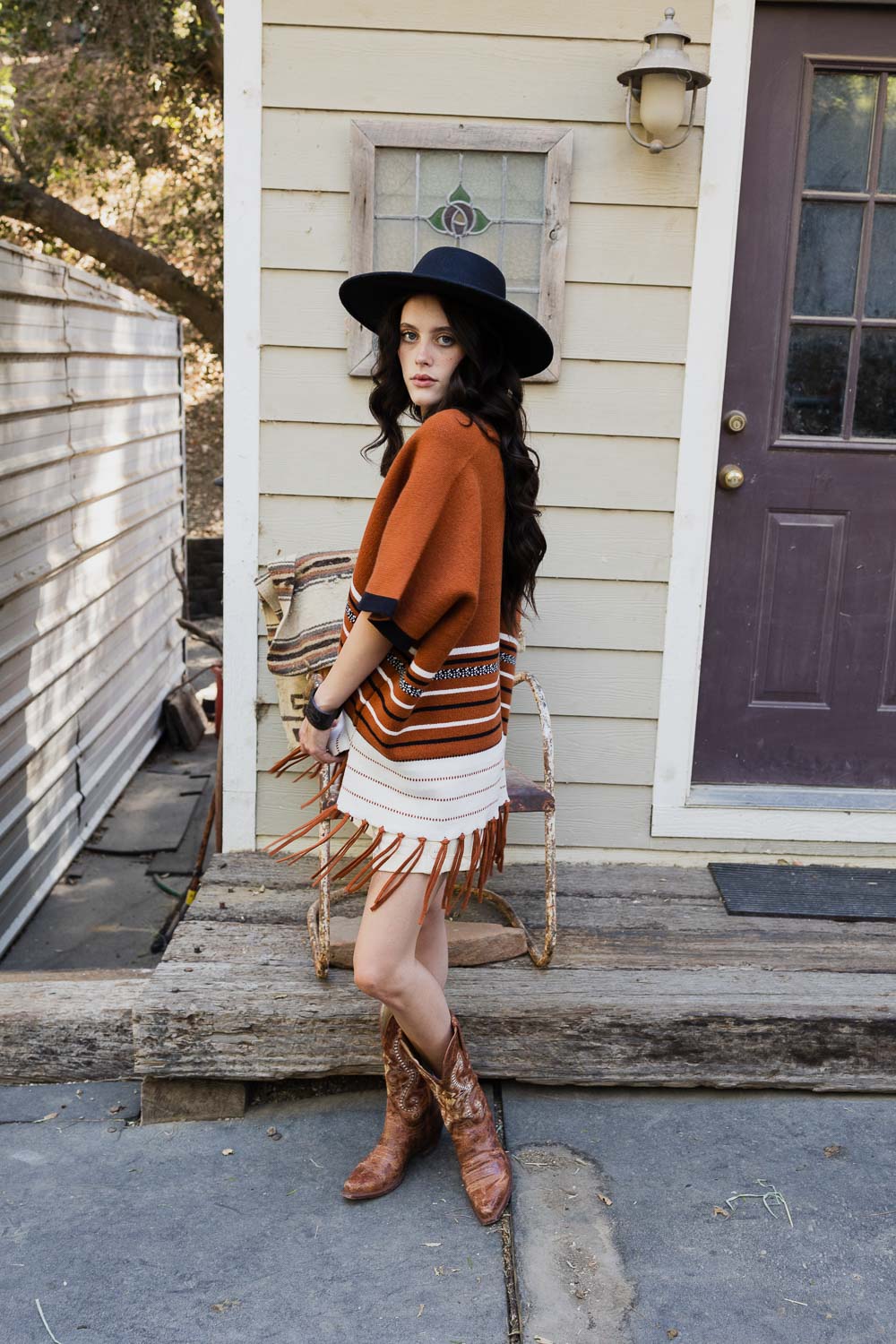 Western Luxe Fringed Ruana-Soul Flow Apparel