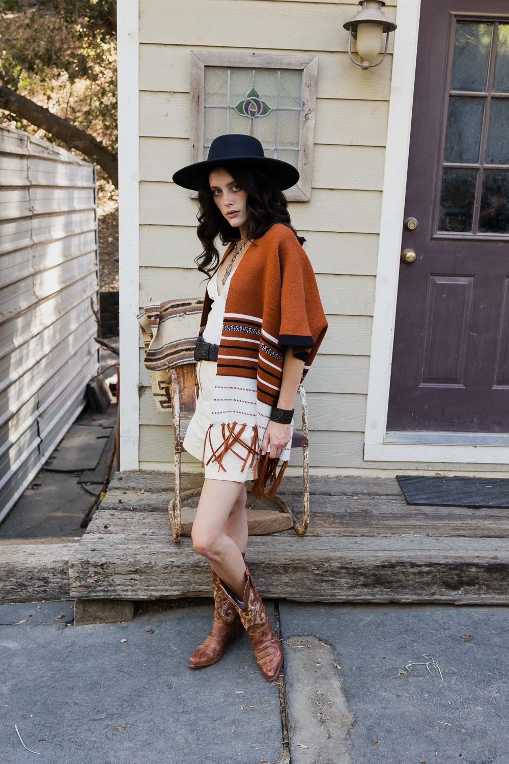 Western Luxe Fringed Ruana-Soul Flow Apparel