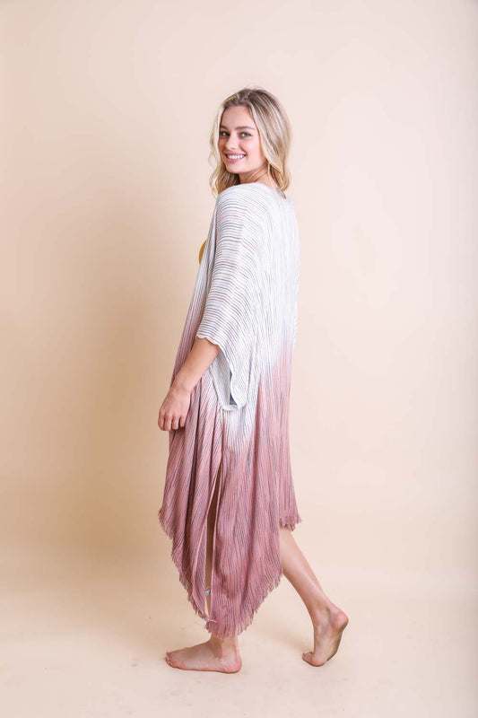 Ombre Vertical Stitched Kimono-Soul Flow Apparel