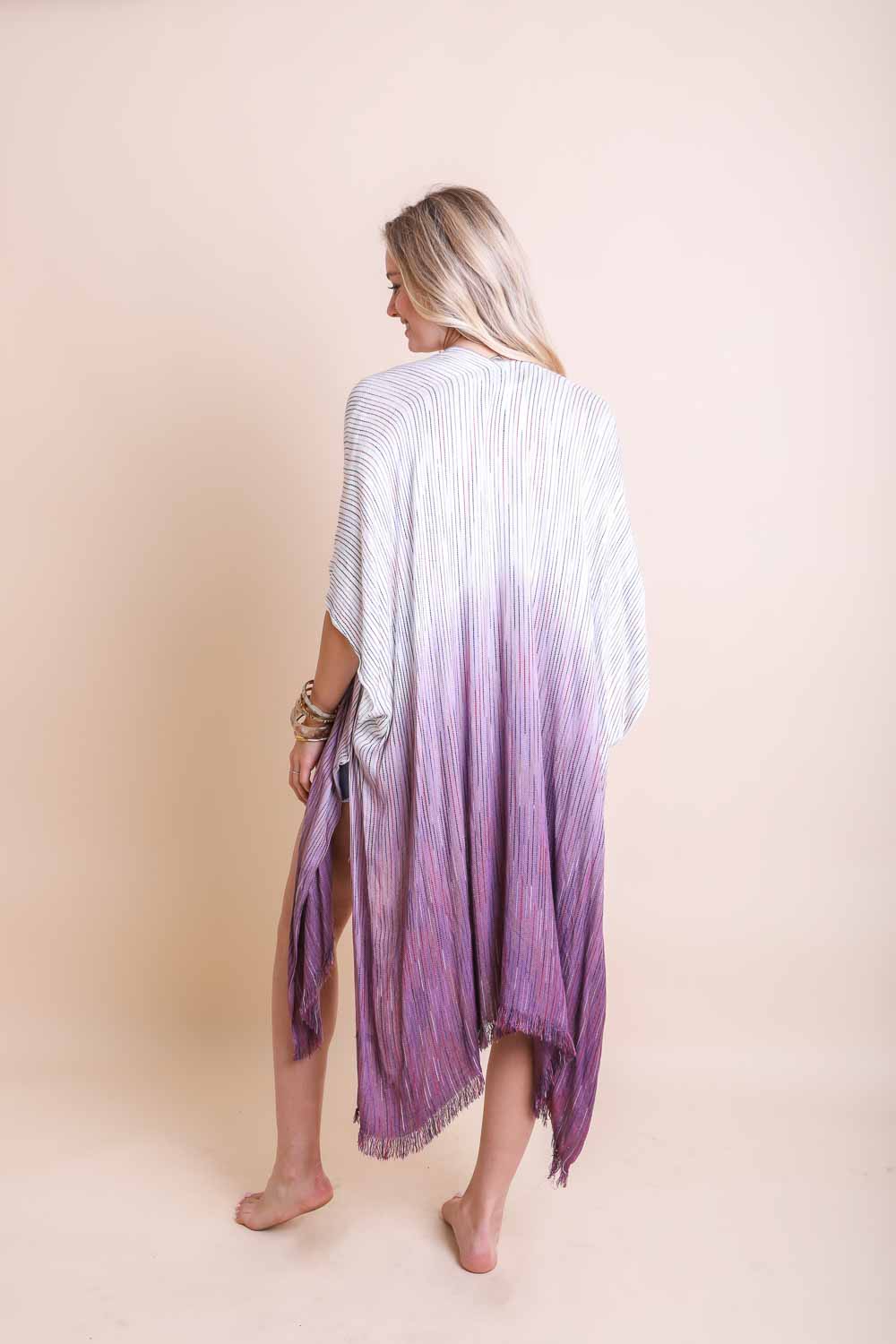 Ombre Vertical Stitched Kimono-Soul Flow Apparel