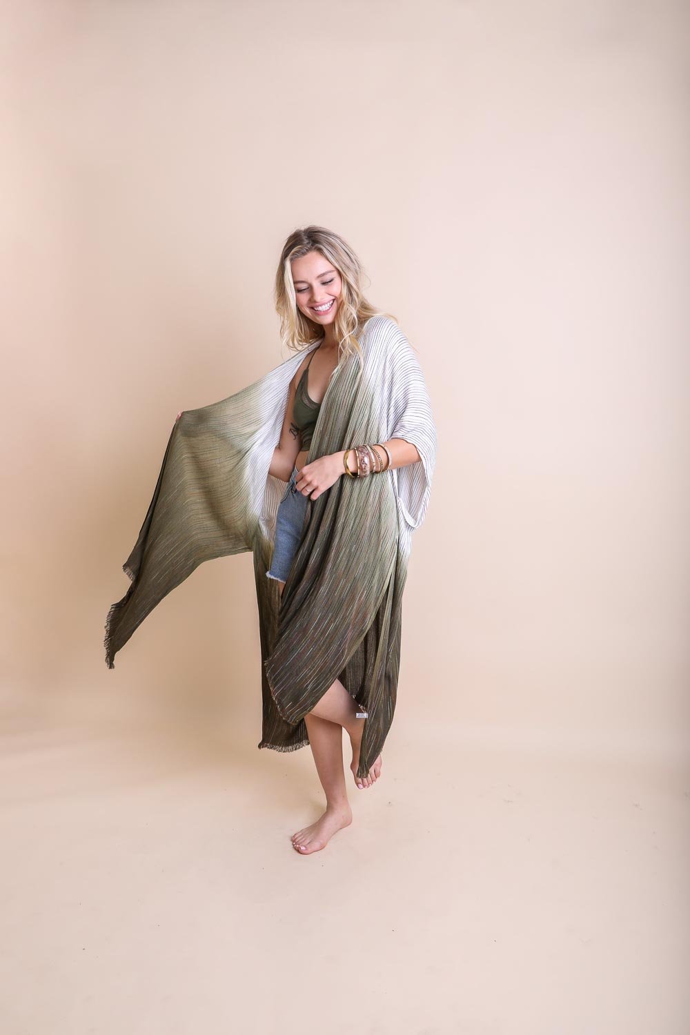 Ombre Vertical Stitched Kimono-Soul Flow Apparel