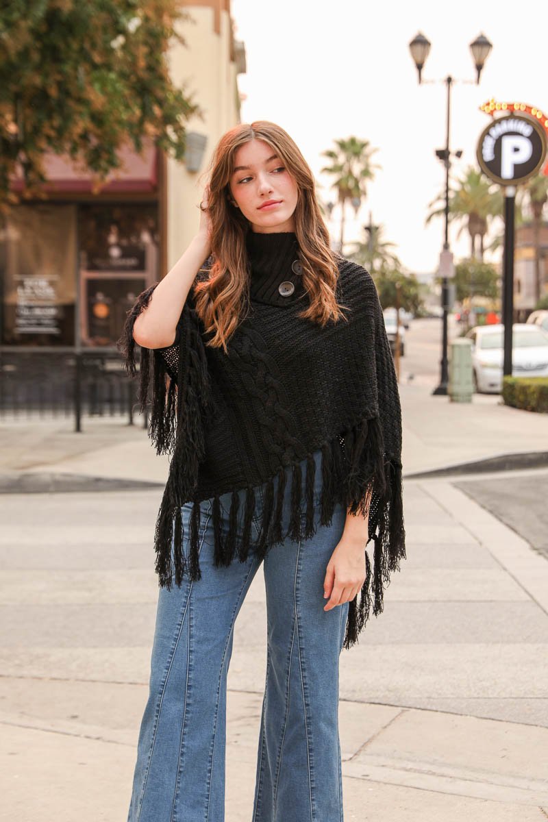 High Neck Poncho-Soul Flow Apparel
