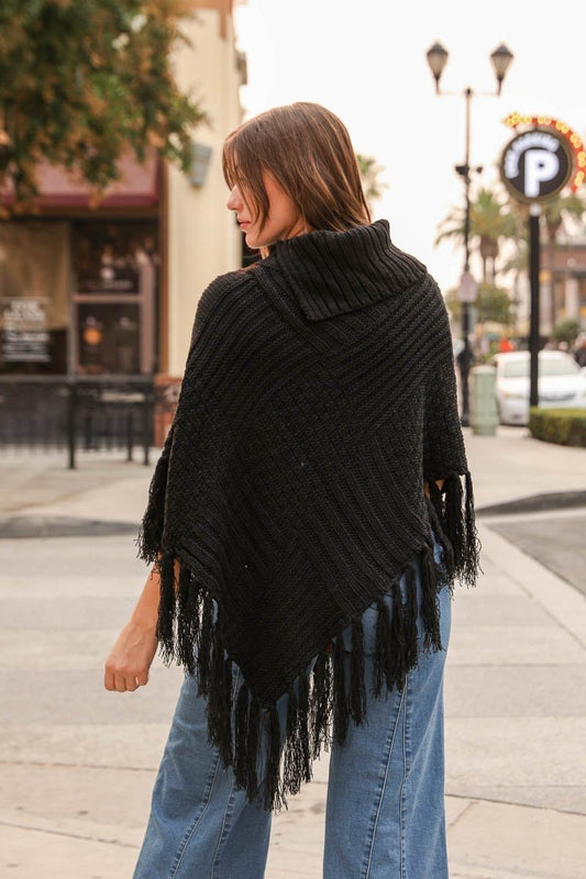 High Neck Poncho-Soul Flow Apparel