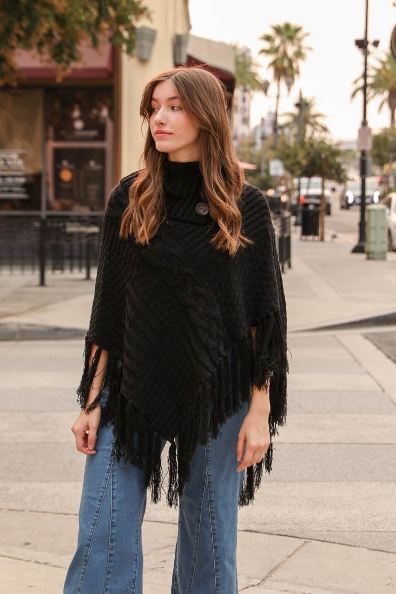 High Neck Poncho-Soul Flow Apparel