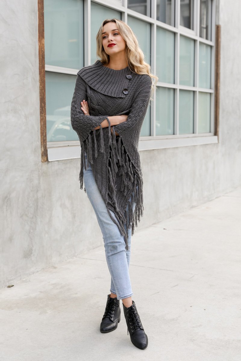 High Neck Poncho-Soul Flow Apparel