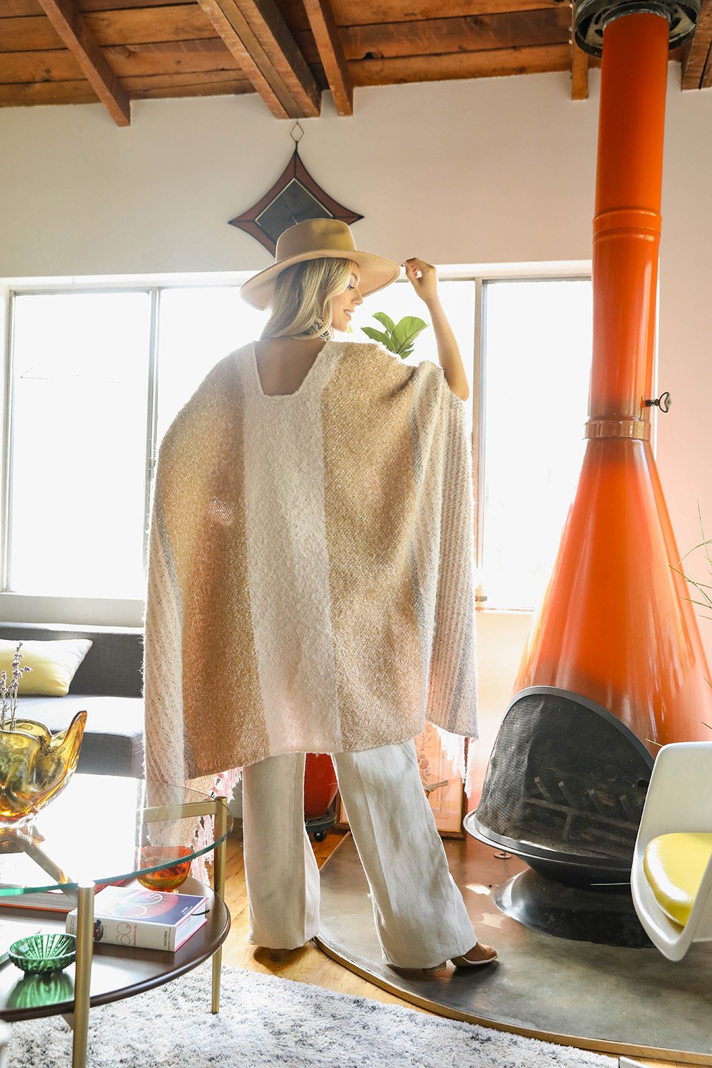 Stripe Bohemian Ruana Wrap-Soul Flow Apparel