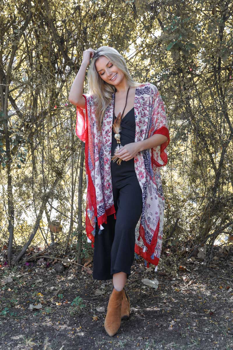 Paisley Floral Patchwork Kimono-Soul Flow Apparel