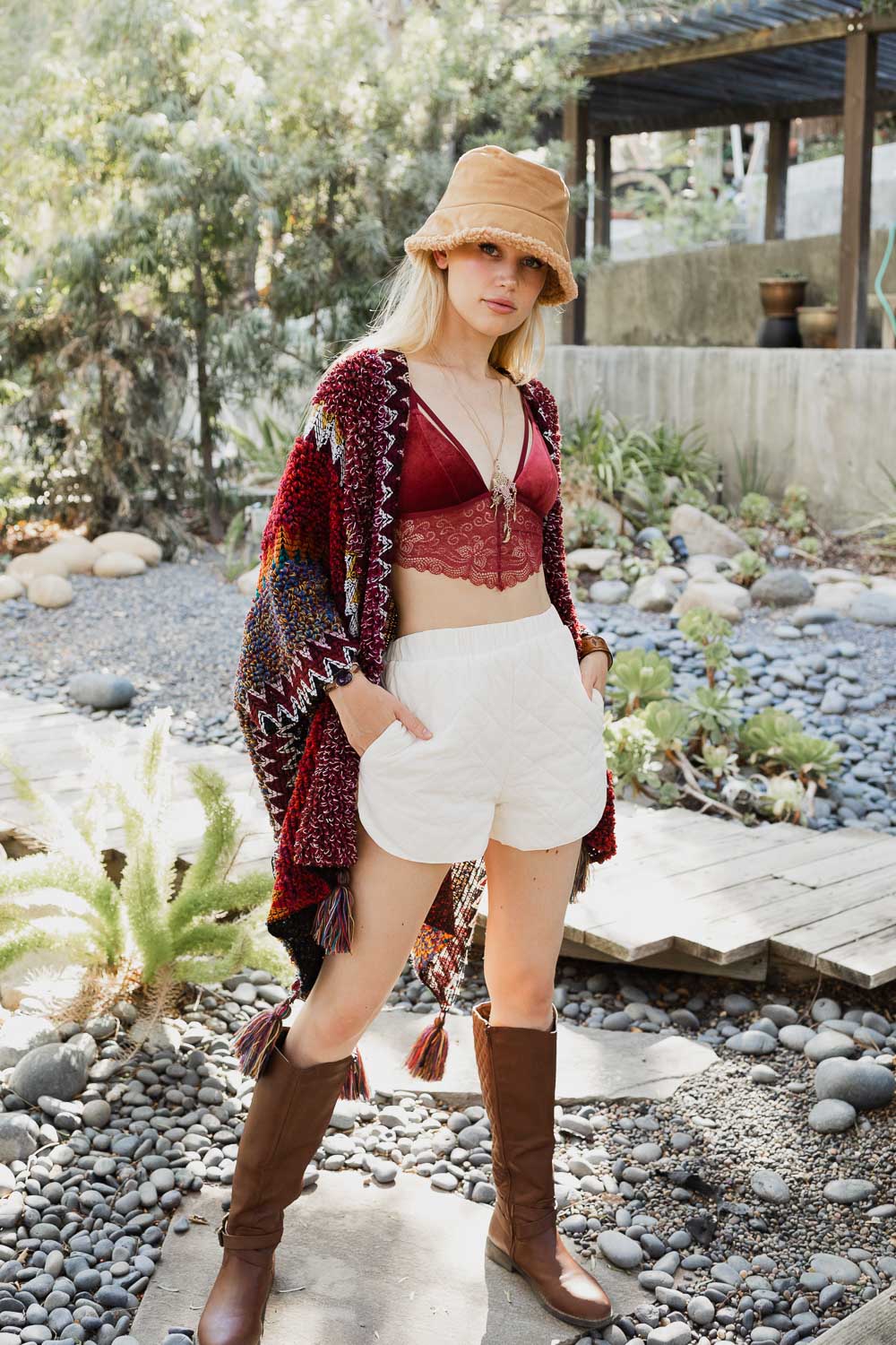 Cuddle Season Crochet Patterned Ruana-Soul Flow Apparel