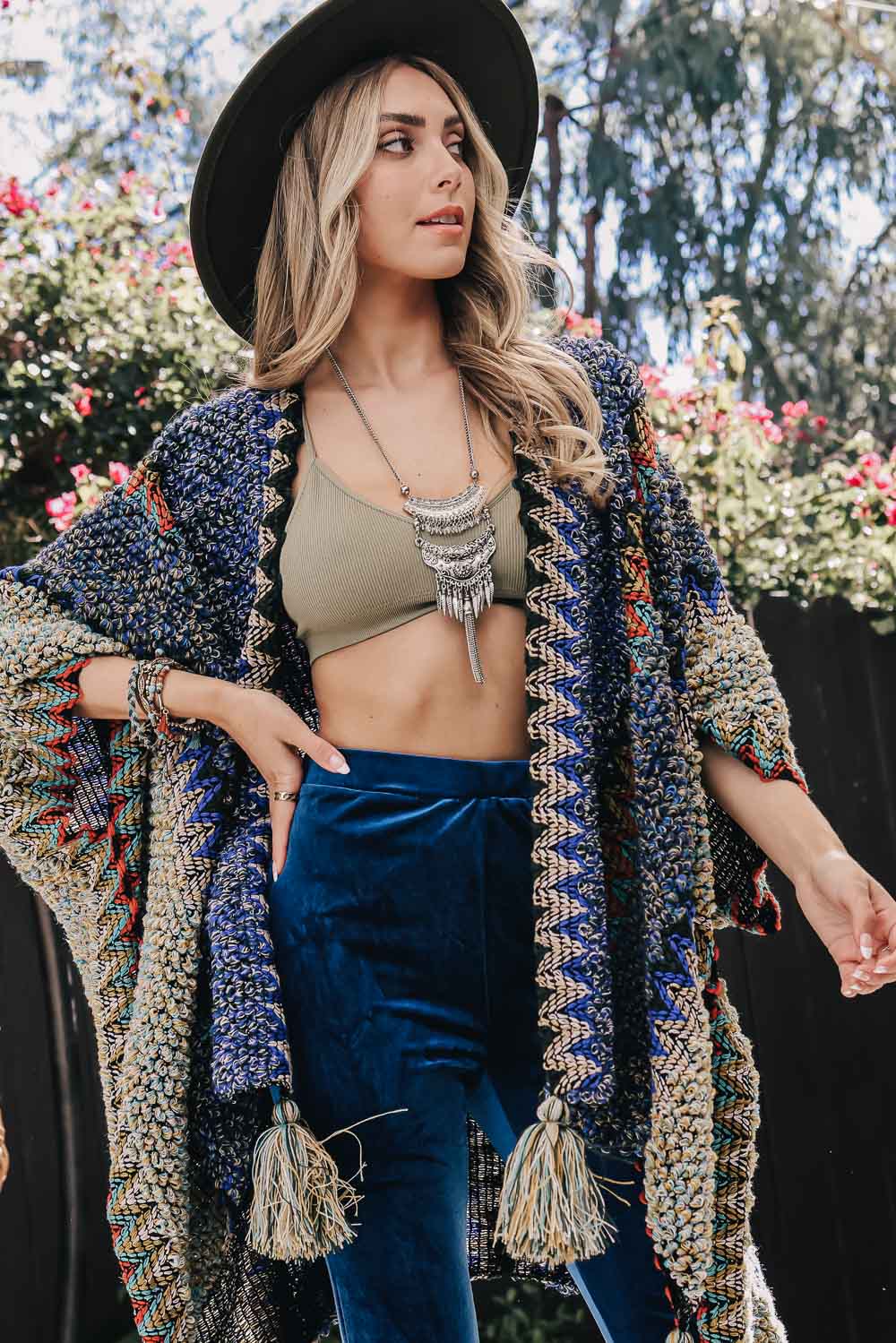 Cuddle Season Crochet Patterned Ruana-Soul Flow Apparel