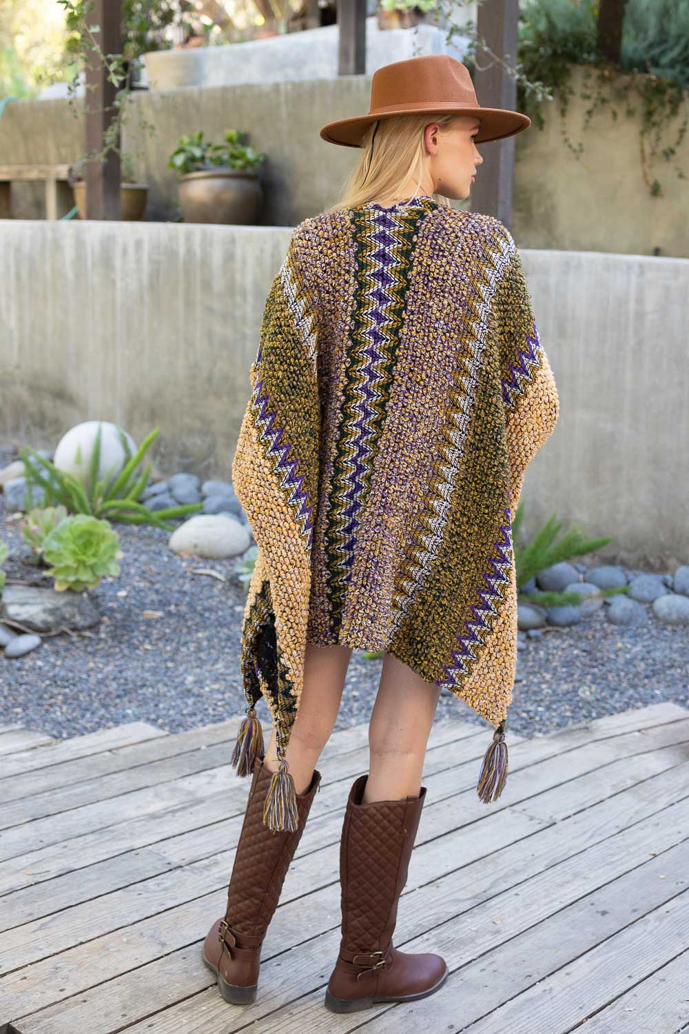 Cuddle Season Crochet Patterned Ruana-Soul Flow Apparel