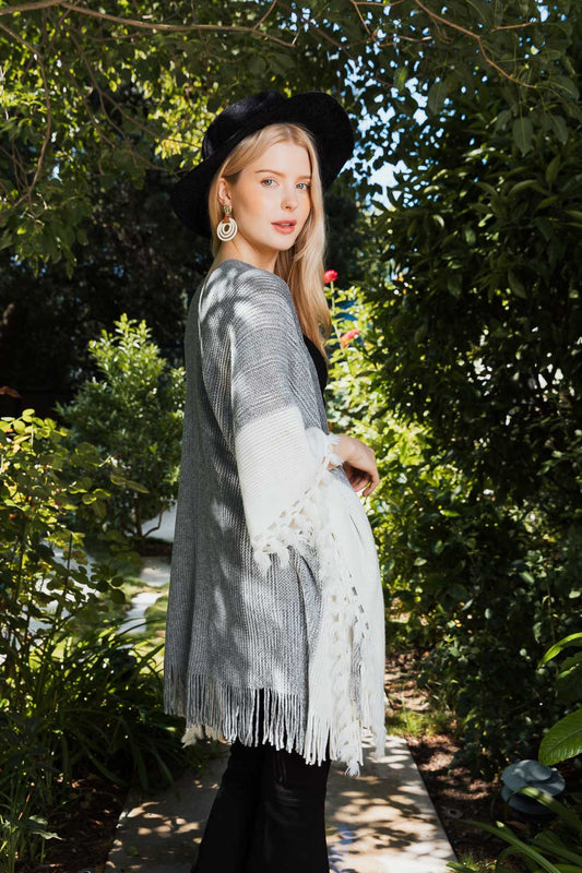 Multi Colored Ruana w/ Cinched Armholes-Soul Flow Apparel