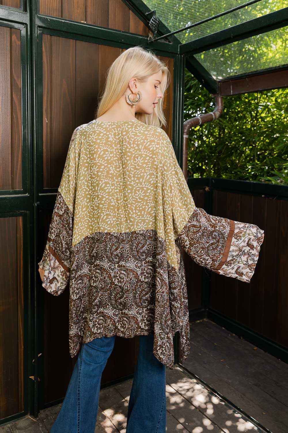 Airy Kimono With Playful Pattern-Soul Flow Apparel