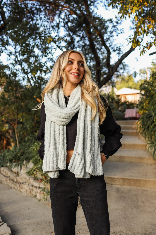 Boucle Vertical Knit Scarf-Soul Flow Apparel