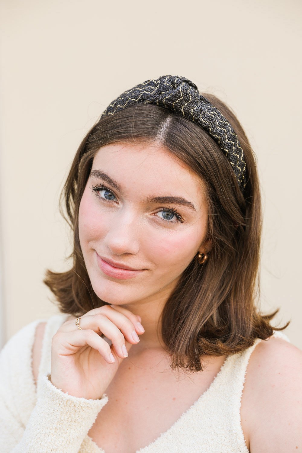 Lurex Basketwoven Top Knot Headband-Soul Flow Apparel
