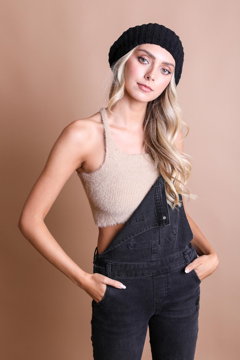 Boucle Rib Knit Beret-Soul Flow Apparel