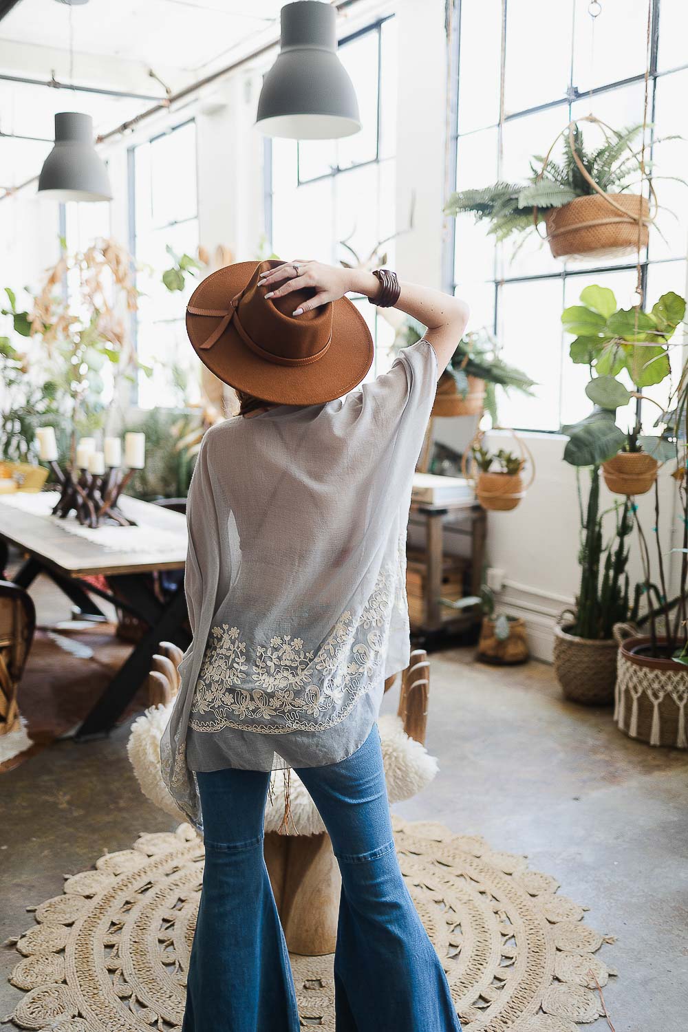 Wide Brim Leather Ribbon Bolero Hat-Soul Flow Apparel