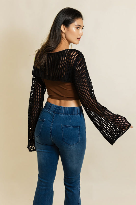 Loom Knitted Cropped Sweater-Soul Flow Apparel