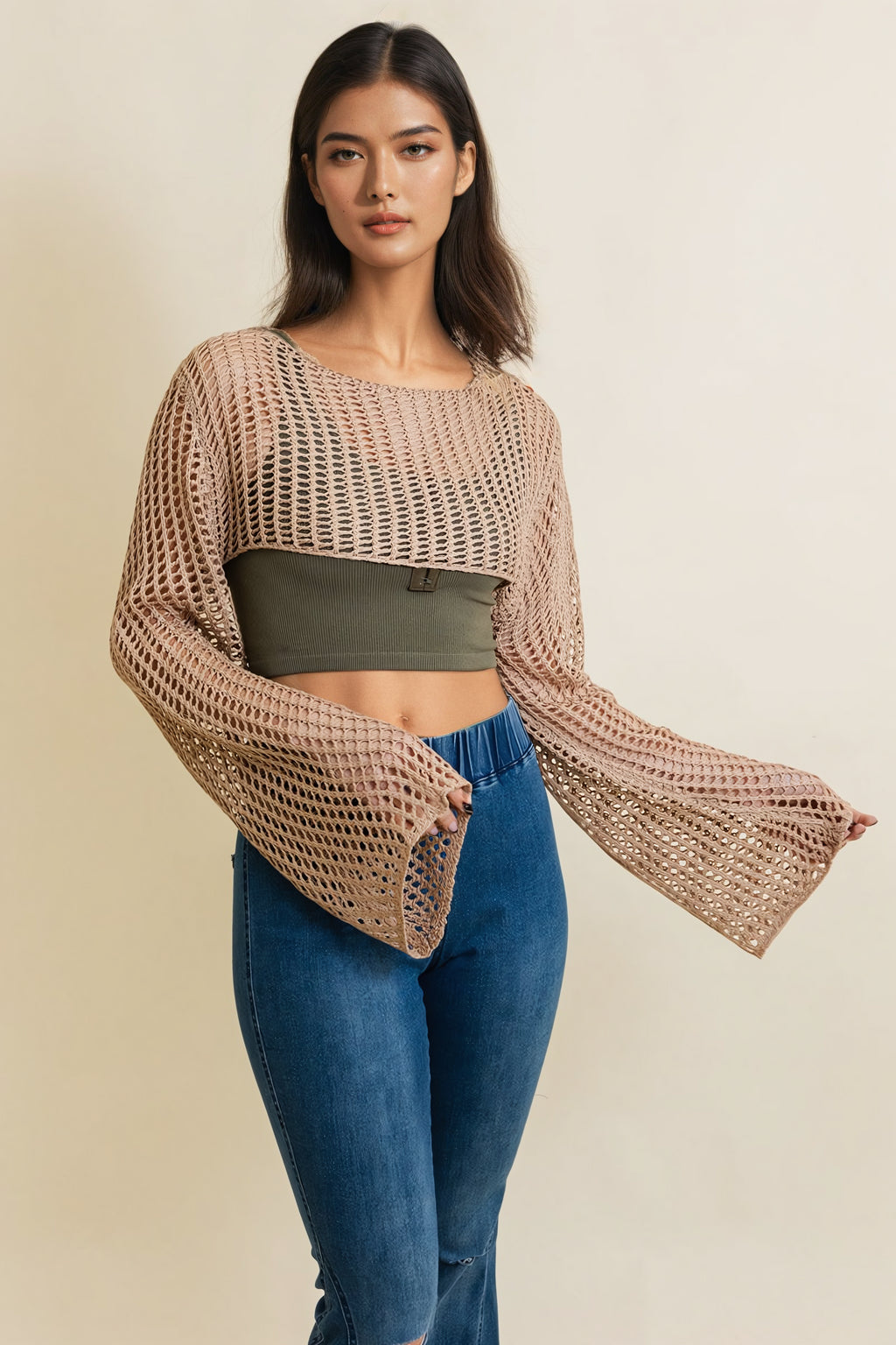 Loom Knitted Cropped Sweater-Soul Flow Apparel