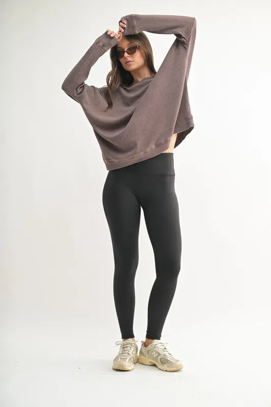 MONO B Essential Solid Leggings-Soul Flow Apparel