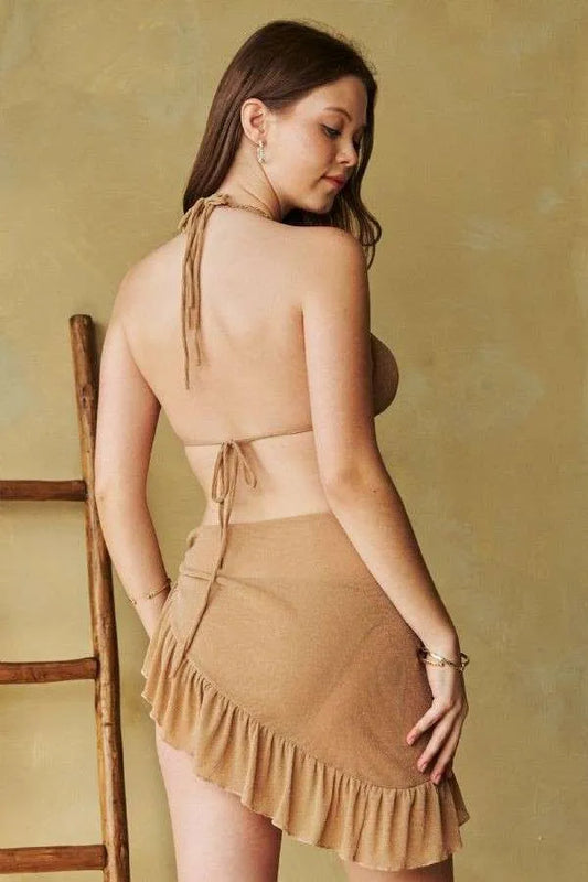 Davi & Dani Halter Skirt Bikini Swim Set-Soul Flow Apparel