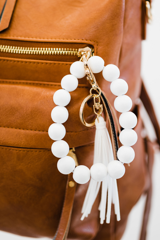 Sage Wooden Keychain Bracelet