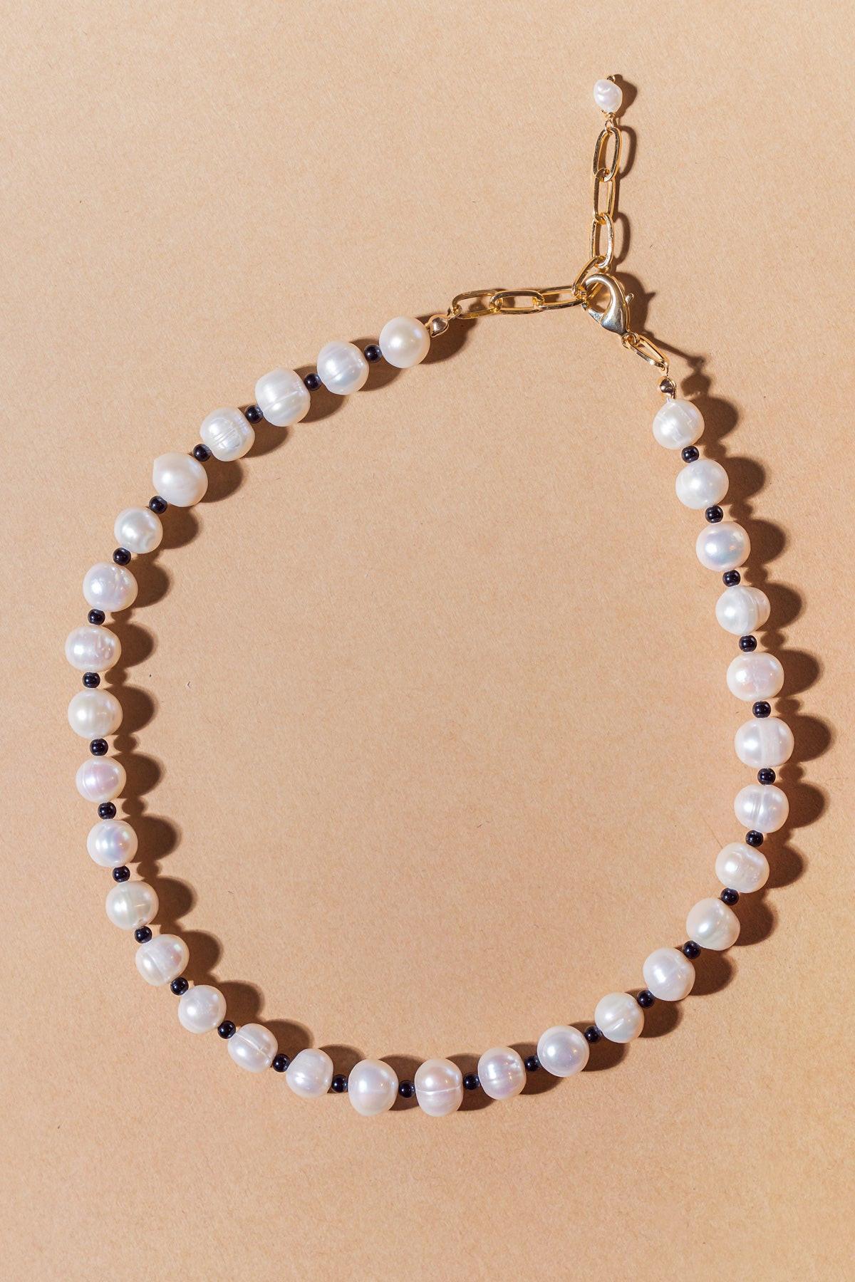 Lou Pearl Necklace Delicate Korean Pearl Gold Plated Jewelry