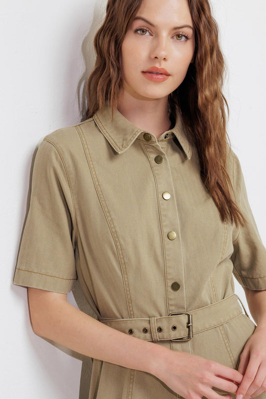 TERRACOTTA TRAIL WOVEN MIDI DRESS