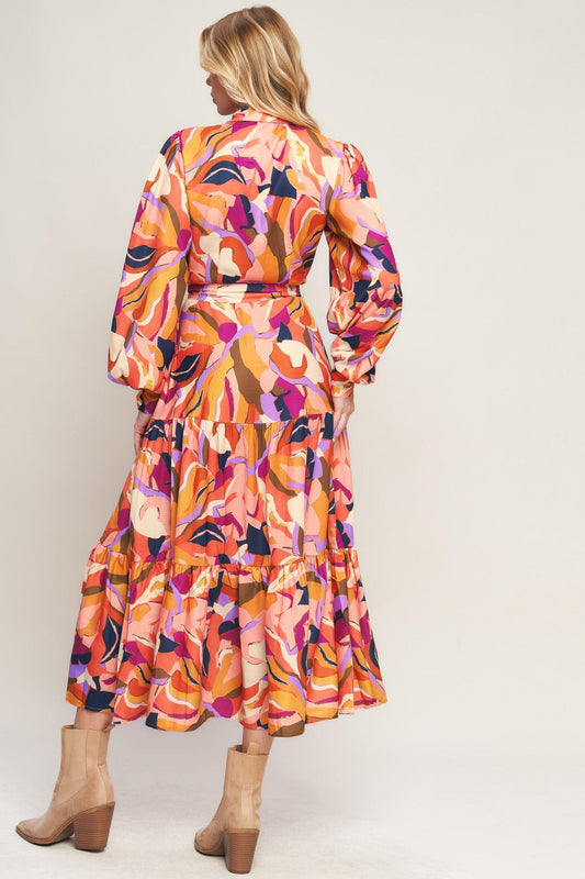 ROSEWOOD ROMANCE WOVEN MIDI DRESS