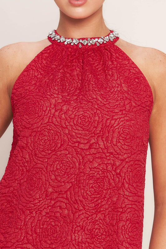 SPARKLE & SWIRL WOVEN MINI DRESS