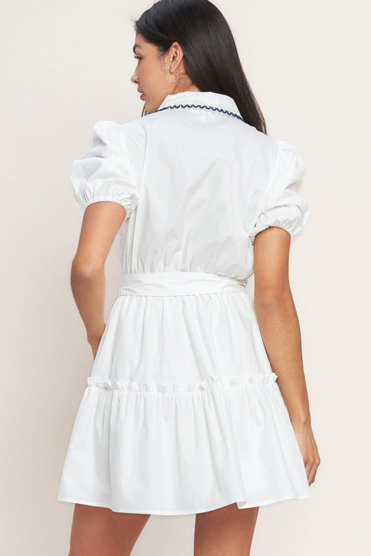 A LITTLE BIT LOVELY WOVEN MINI DRESS