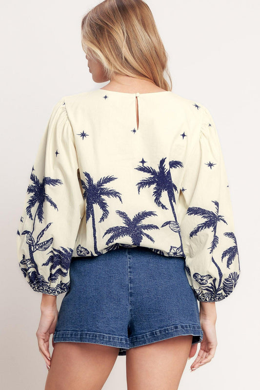 BOHO CONSTELLATION WOVEN TOP