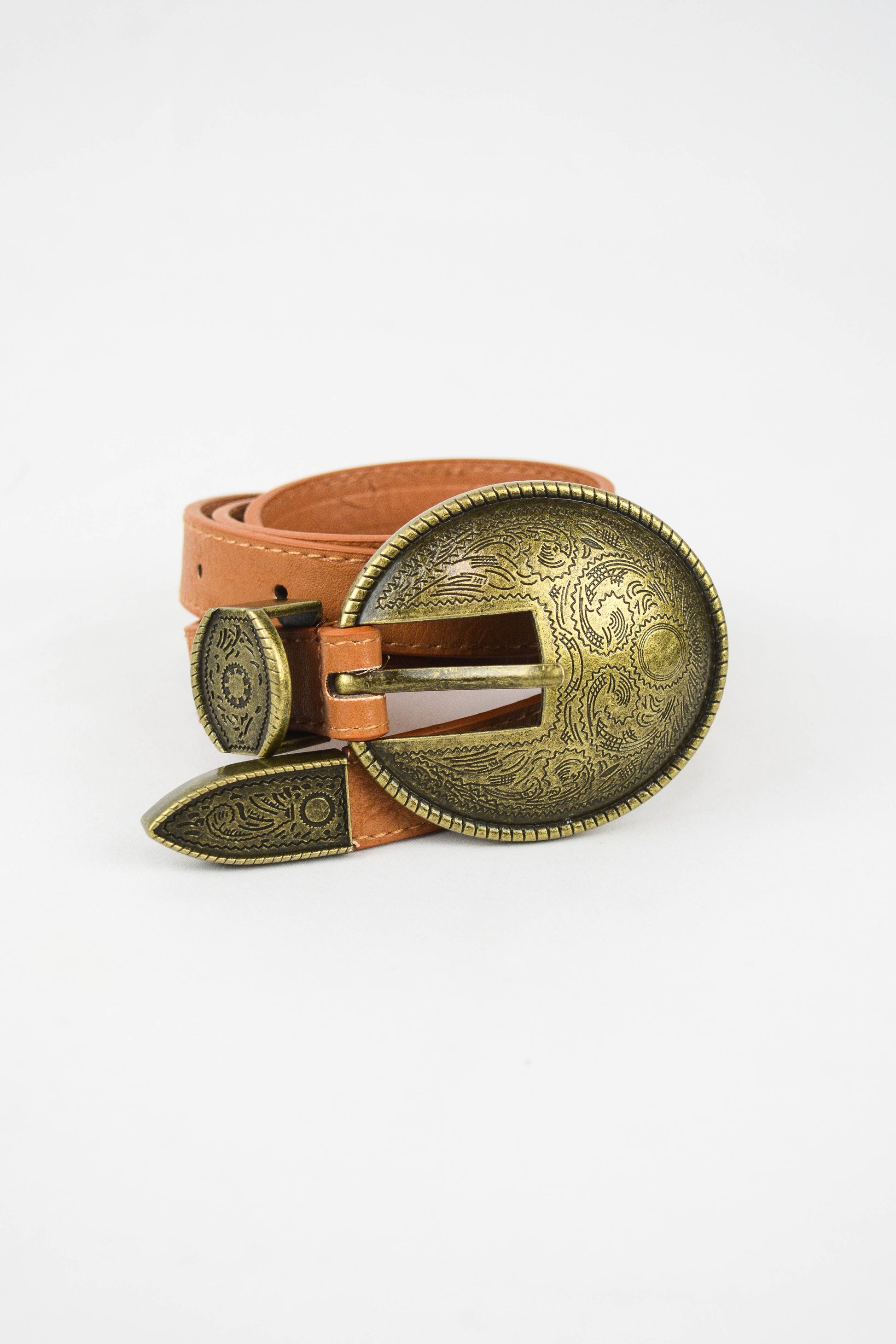 Oval Embossed Vintage Buckle Belt-Soul Flow Apparel