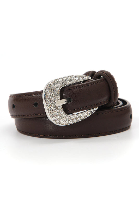 Rhinestone Skinny Western Glam Belt-Soul Flow Apparel