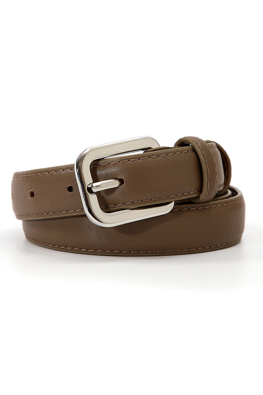 Sleek Classic Silver Buckle Belt - Timeless Function-Soul Flow Apparel