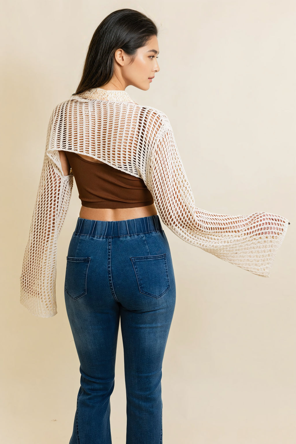 Top - Loom Knitted Cropped Sweater