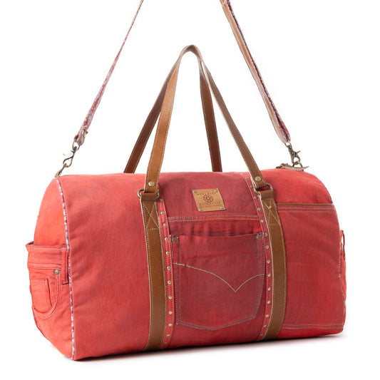 Wildberry Voyager Traveler Bag in Cranberry Smoke, view 3 — Soul Flow Apparel