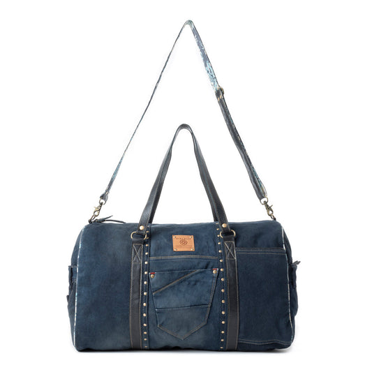 Wildberry Voyager Traveler Bag in Blue, view 2 — Soul Flow Apparel