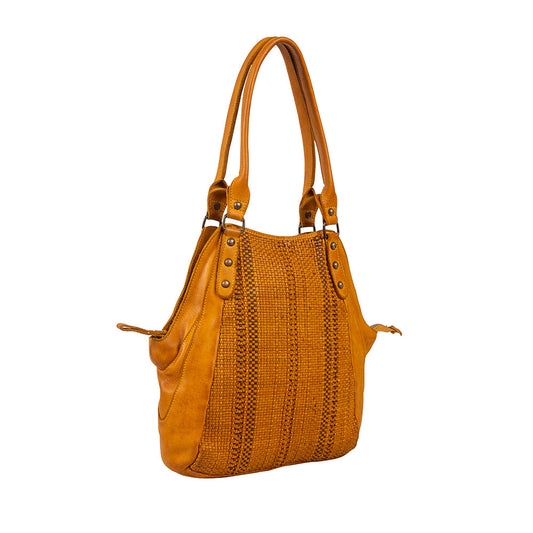 Copernicium Leather & Hair on Bag, view 2 — Soul Flow Apparel