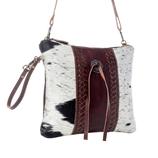 Rosalinda Cross Stitched Leather & Hairon Bag